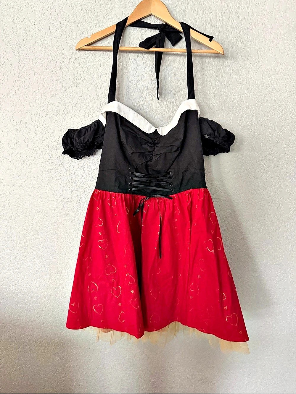 Disney Hot Topic Alice Queen of Hearts Red Black Mini Dress Size 2X New costume